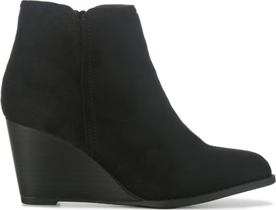Wide width cheap wedge booties