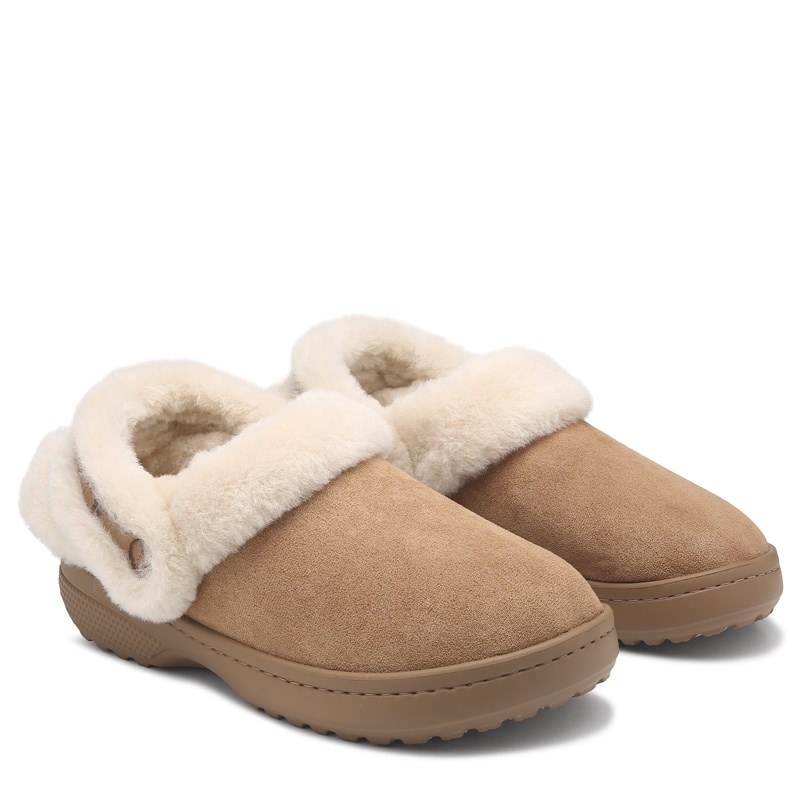 Crocs Classic Unfurgettable Suede Clog Slipper Shoes (Sepia) - Size 10.0 M