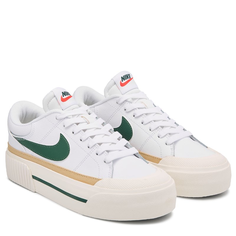 Nike Women's Court Legacy Lift Platform Sneakers (White/Green) - Size 8.5 M