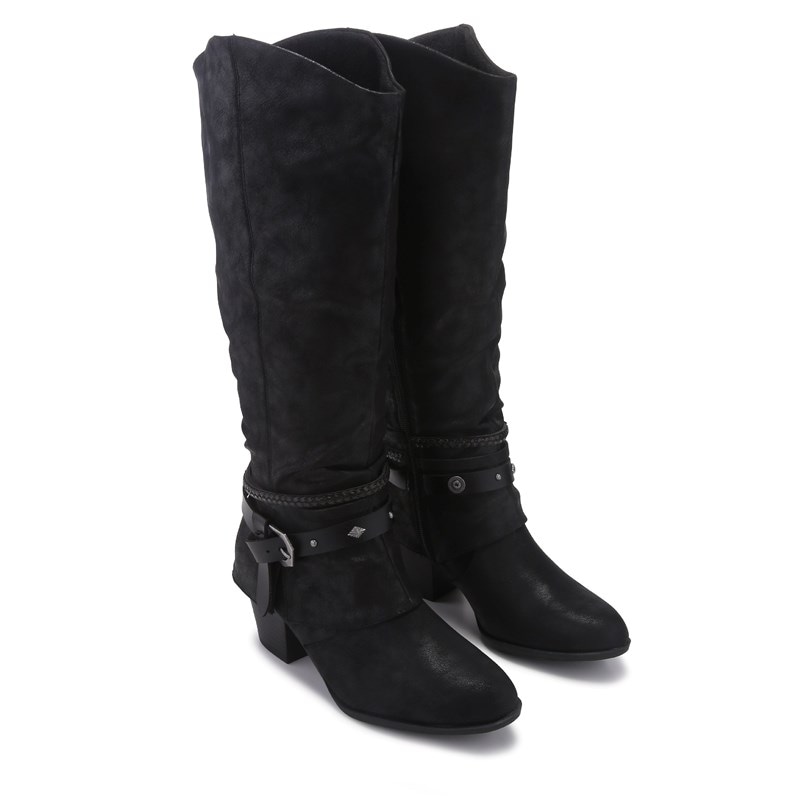 Jellypop Women's Naeva Wide Calf Knee High Boots (Black) - Size 11.0 M