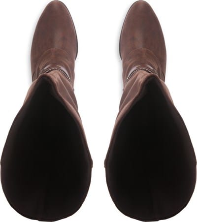 1912 fashion dresses Women's Chocolate Faux Leather Pointed Toe Tall Boots main image 1