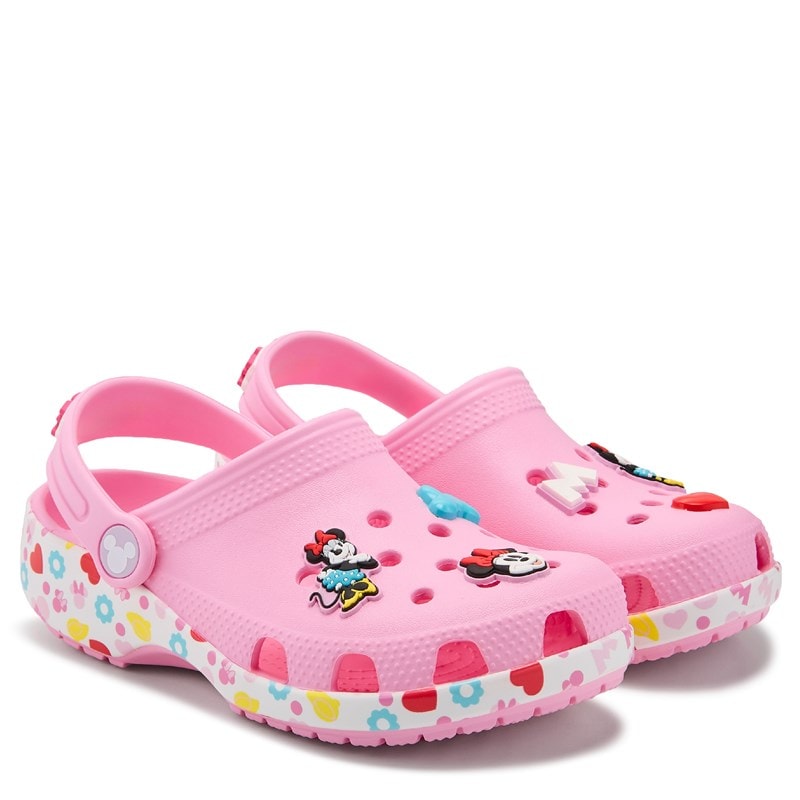 Crocs Kids' Disney Minnie Mouse Classic Clog Little/Big Kid Shoes (Pink Minnie Multi) - Size 3.0 M