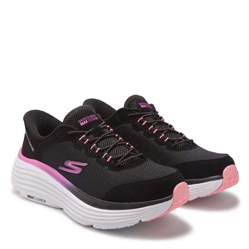 Skechers Women's Slip-Ins Max Cushioning Endeavour Cardova Sneakers (Black/Pink) - Size 11.0 W