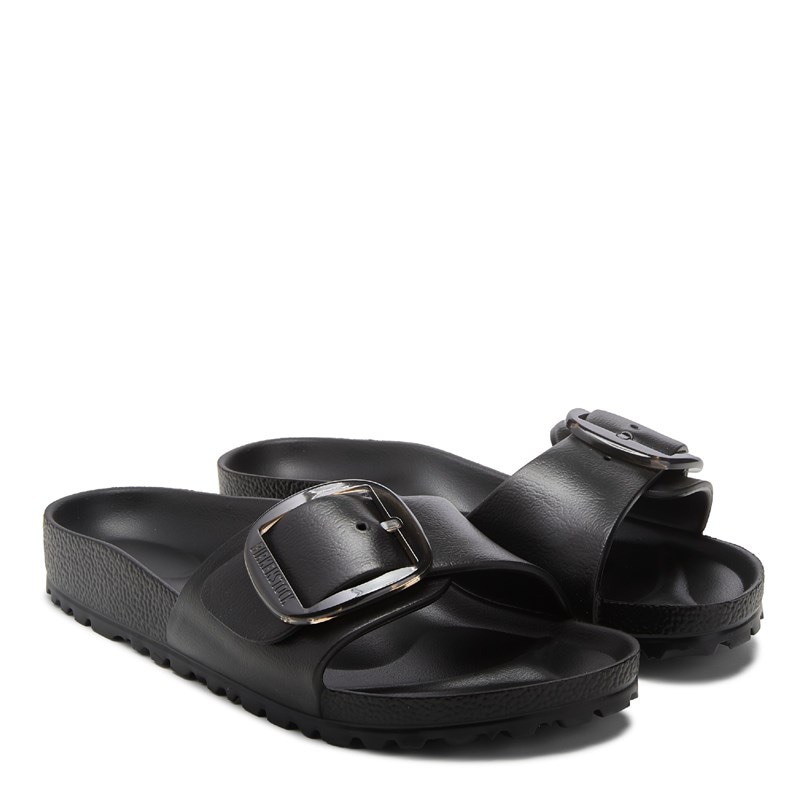 Birkenstock Women's Madrid Essentials Big Buckle Footbed Sandals (Black) - Size 39.0 M