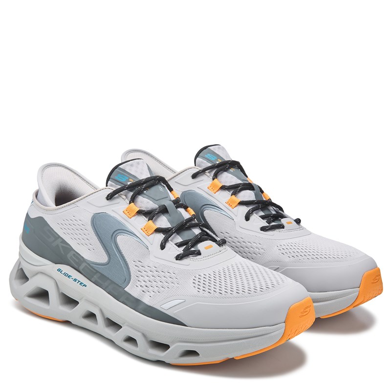 Skechers Men's Slip-Ins Glide-Step Altus Sneakers (Grey/Orange) - Size 12.0 W