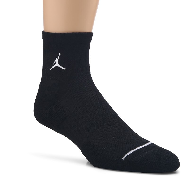 Jordan 3 Pack Medium Everyday Cushion Ankle Socks (Black/White) - Size 0.0 OT