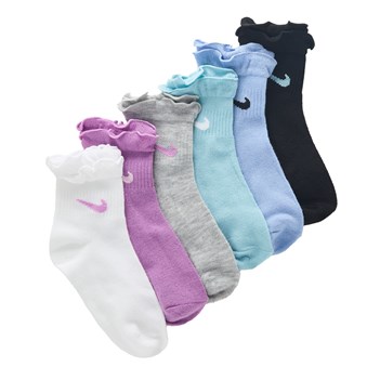 Kids' 6 Pack Youth X-Small Ruffle Ankle Socks