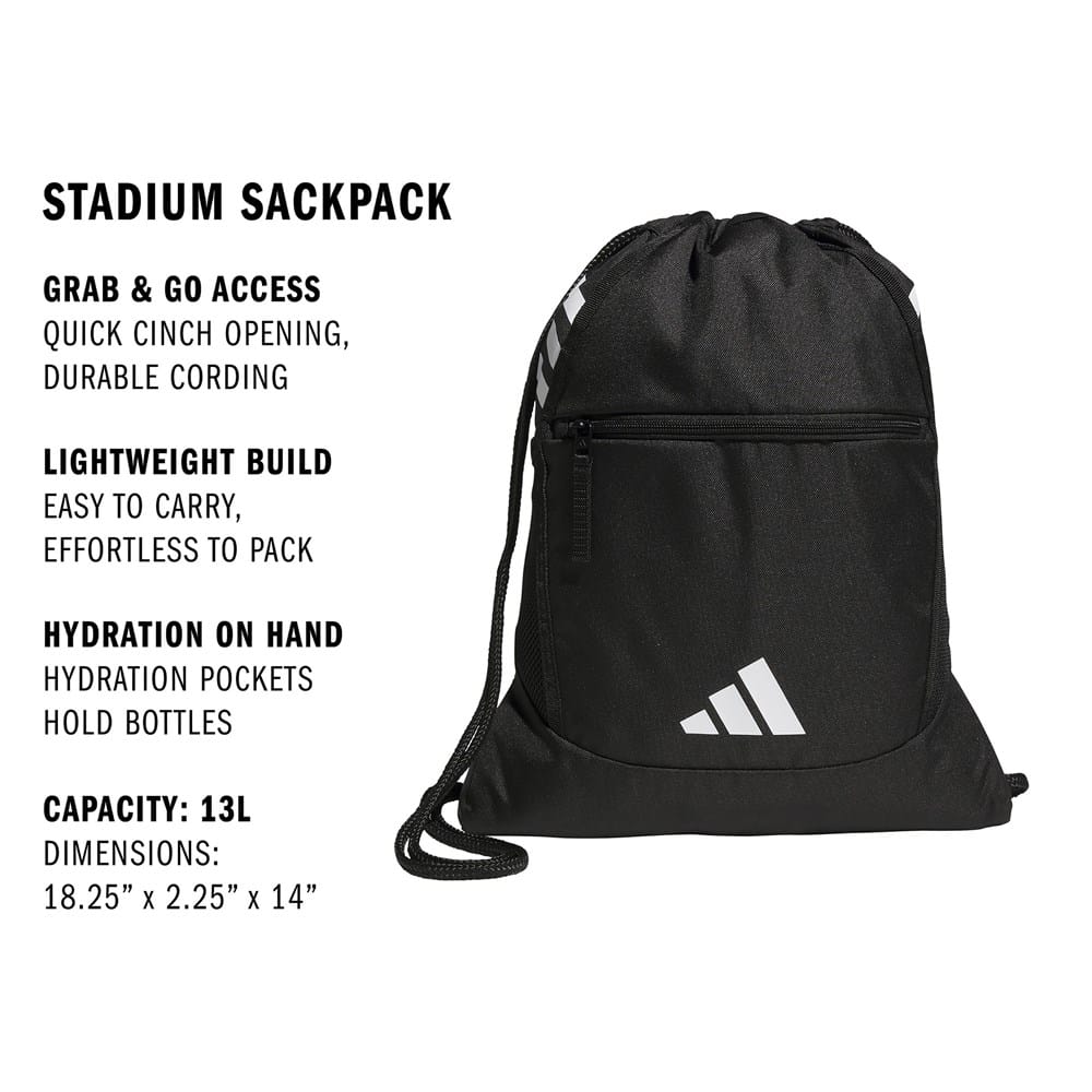 adidas draw string gym backpacks with flaps Alliance Sackpack  Drawstring Backpack for Sports, Small Bag, Black/3, OSFA smart style that is synonymous with the brand adidas Alliance Sackpack  Drawstring