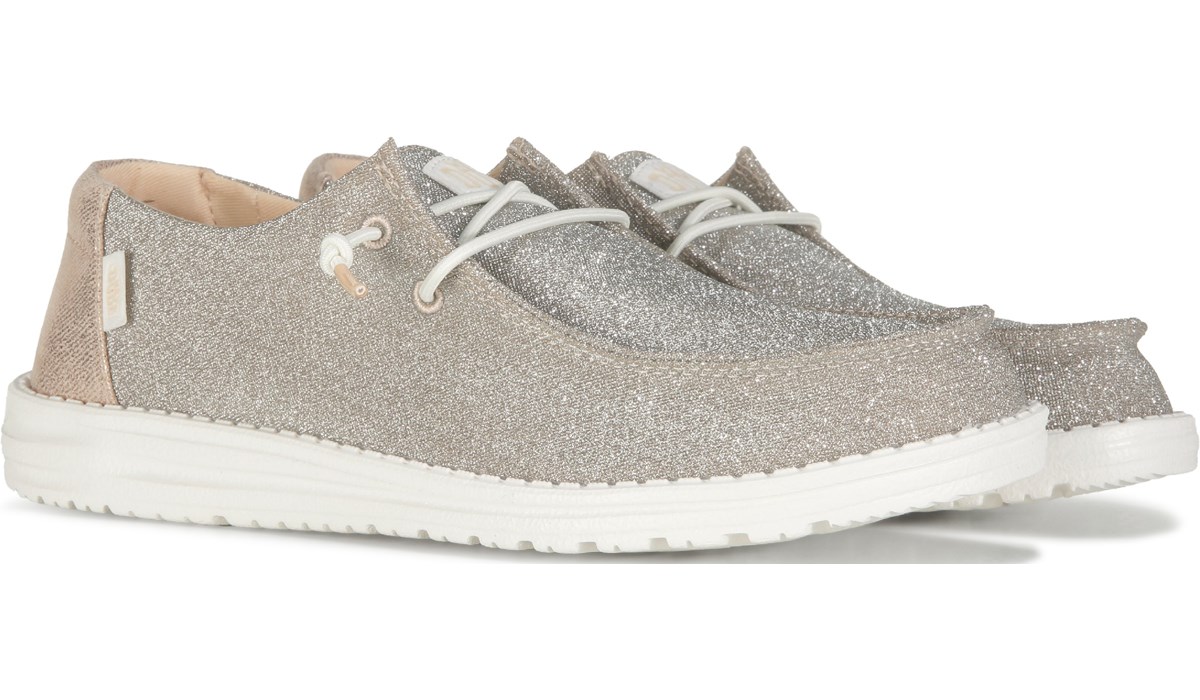 Bow Hey Dude Black Sparkle Bow Gray Sparkle Hey Dudes Wendy