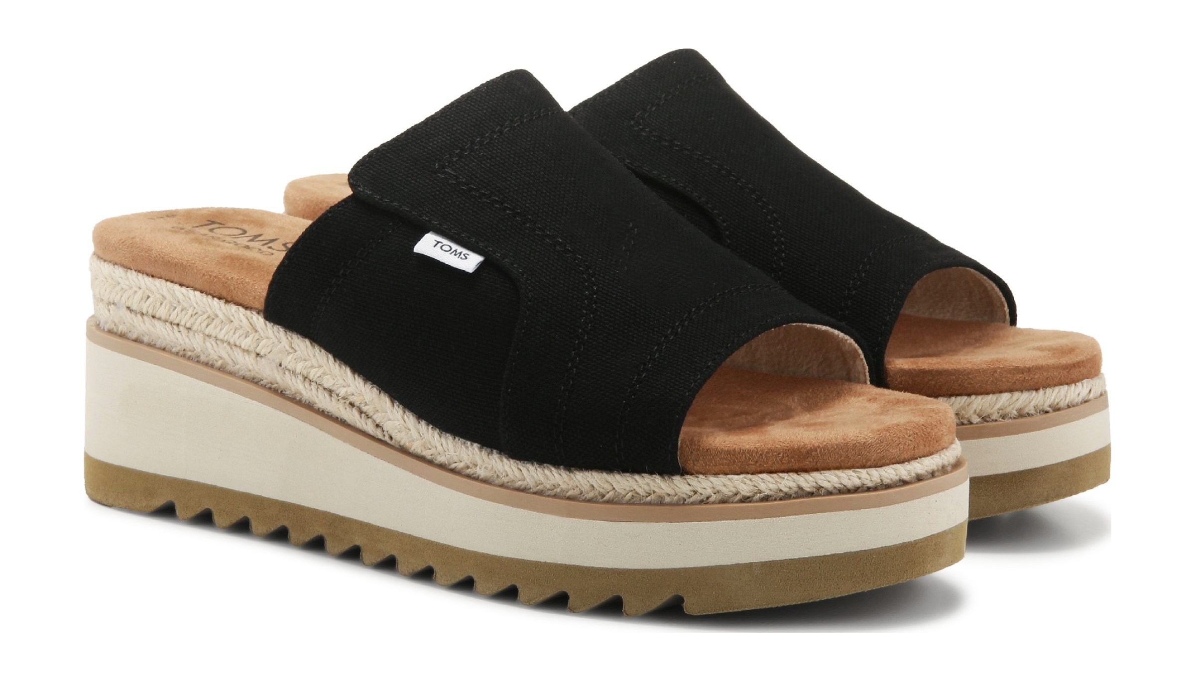 TOMS Women's Alpargata Mallow Crossover Vegan Sandals - Black/Black