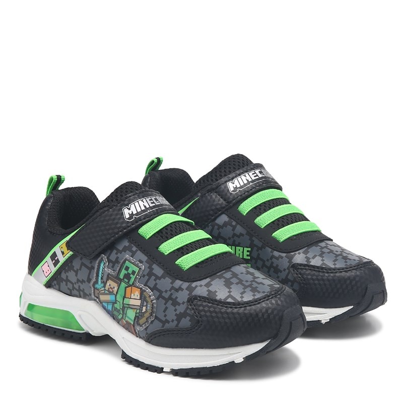 Minecraft Kids' Minecraft Light Up Sneaker Toddler/Little Kid Shoes (Black/Green Creeper) - Size 3.0 M