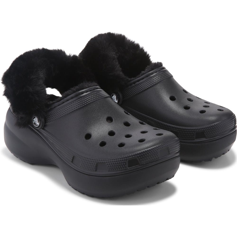 Crocs Classic Platform Lined Fuzz Strap Clog | Famous Footwear