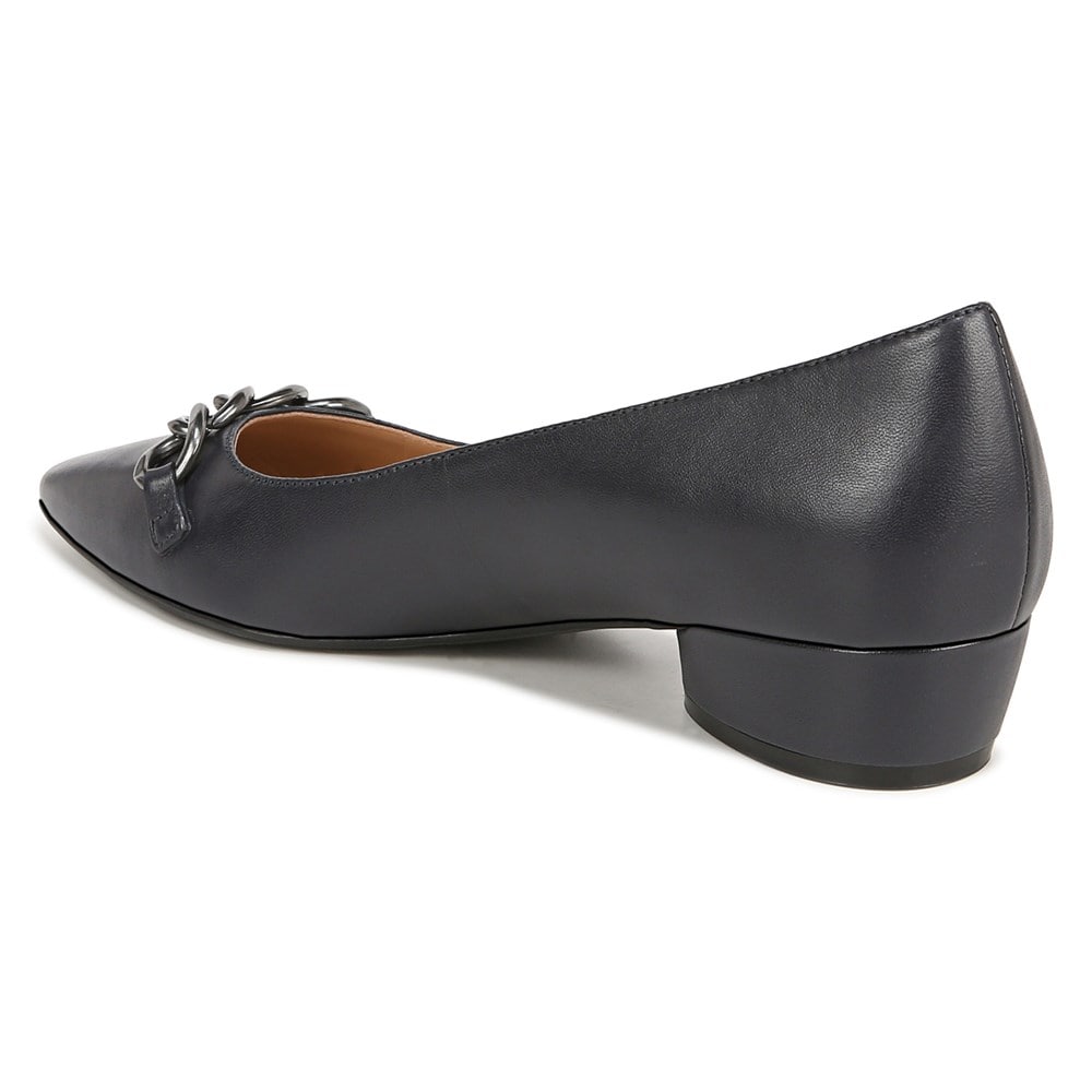 (取寄) ナチュラライザー レディース ベッカ Naturalizer women Naturalizer Becca Navy Blue Leather Naturalizer Women's Becca Pointed Toe Flat | Famous Footwear