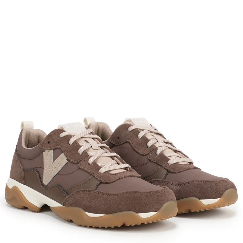 Vionic Women's Walk Slim Glide Sneakers (Driftwood Leather And Suede) - Size 10.0 W