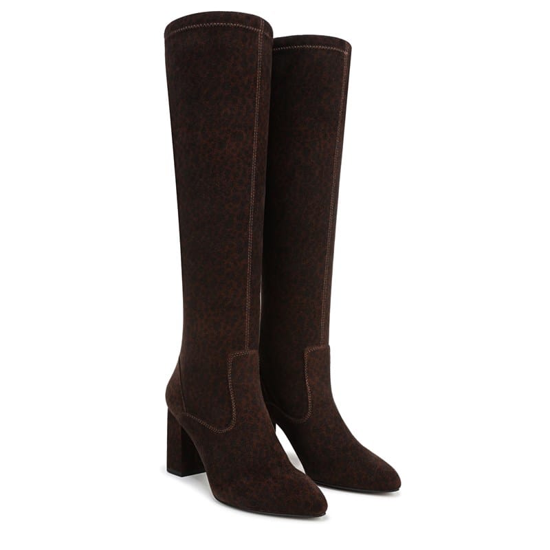 Franco Sarto Women's Katherine Knee High Boots (Brown Leopard Print Microfiber) - Size 7.0 W