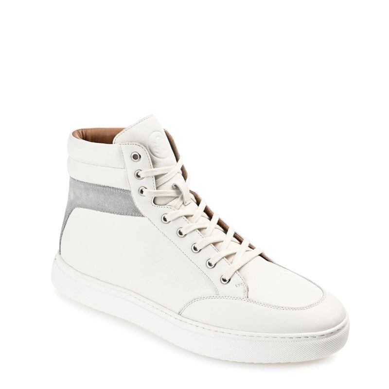 Thomas & Vine Men's Clarkson High Top Sneaker Boots (White Leather) - Size 11.5 M