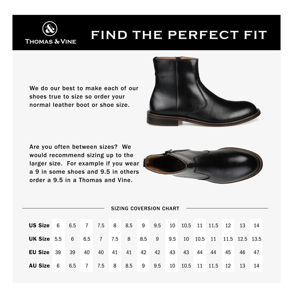 Thomas & Vine Faust Ankle Boots Men\'s 10.5 Black Plain Toe Side Zip Box Shop Men main image 4