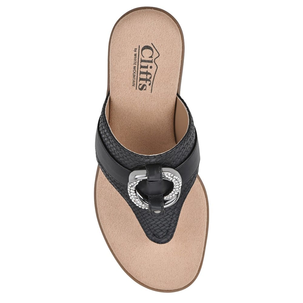 Cliffs By White Mountain Cynthia Thong Comfort Sandal In White
