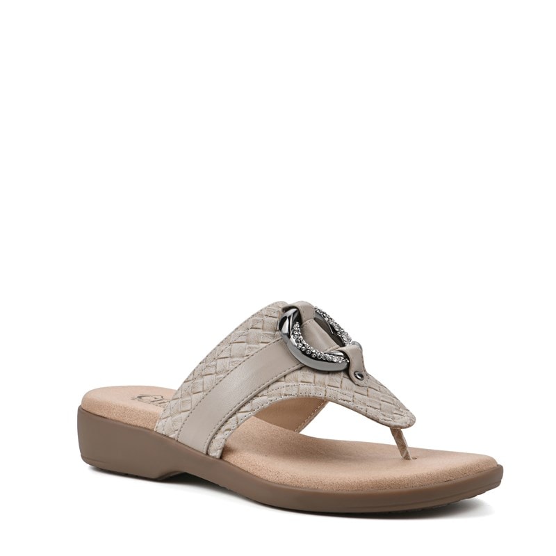 Cliffs by White Mountain Women's Benedict Flip Flop Sandals (Taupe Woven) - Size 9.0 M