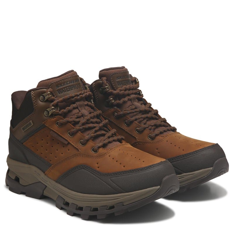 Skechers Men's Slip-ins Waterproof Relaxed Fit: Glide-Step Randell - Brecken Boots | Size 8.0 | Brown | Leather