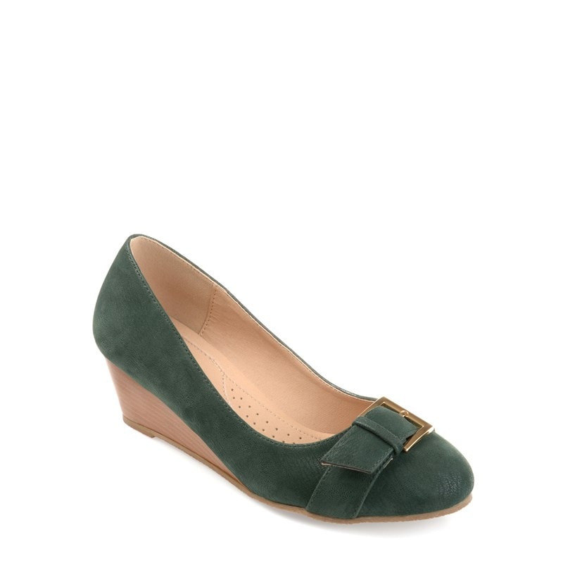 Journee Women's Graysn Wedge Slip On Shoes (Green) - Size 9.0 M