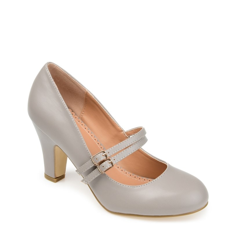 Journee Women's Windy Mary Jane Pump Shoes (Grey) - Size 12.0 M