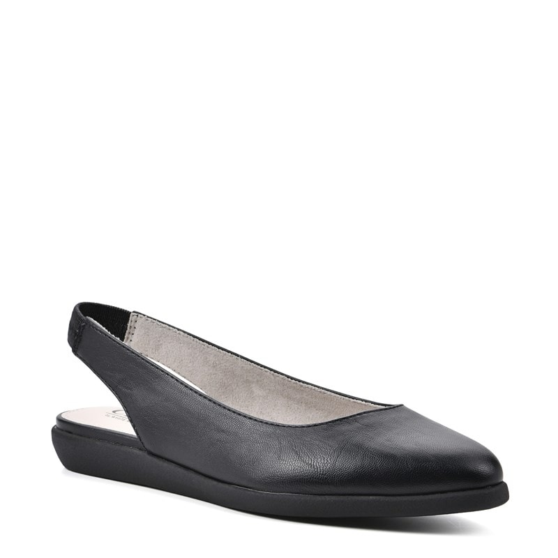 Cliffs by White Mountain Women's Memory Slingback Flat Shoes (Black Smooth) - Size 7.5 M