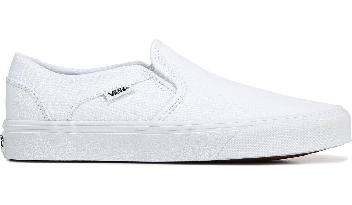 vans slip ons womens white