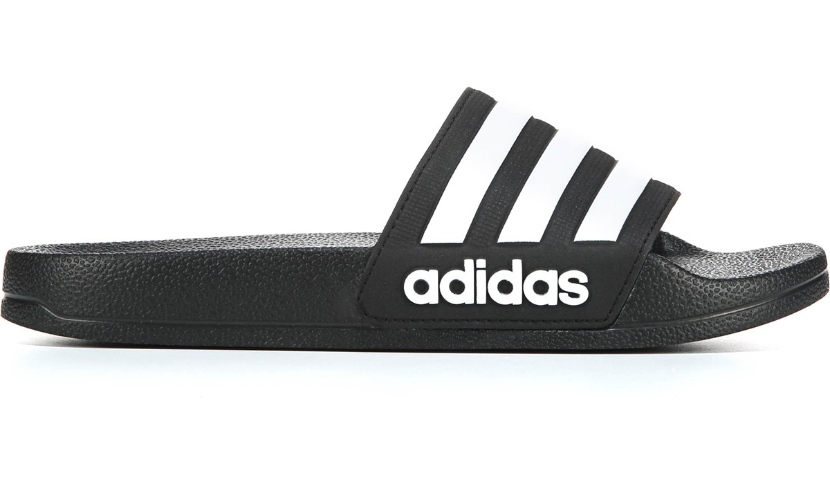adidas Kids' Adilette Shower Slide Sandal Little/Big Kid Black, Sandals, Famous Footwear