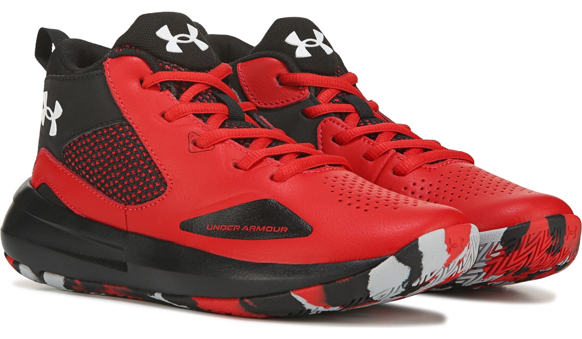 kids red basketball shoes