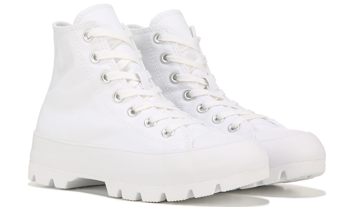 Converse Women's Chuck Taylor All Star Lugged High Top Sneaker White, Sneakers and Athletic Shoes, Famous Footwear