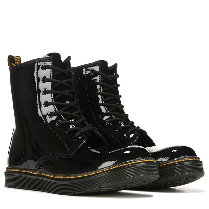 Dr. Martens Kids' Zavala Combat Lace Up Boot Big Kid Boots (Black) - Size 5.0 M