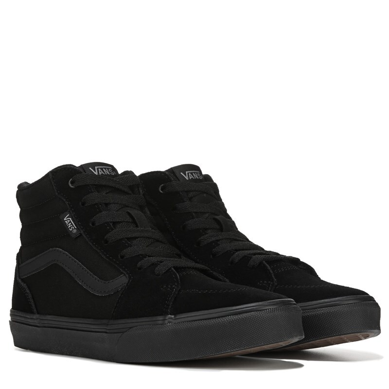 plain black high top vans