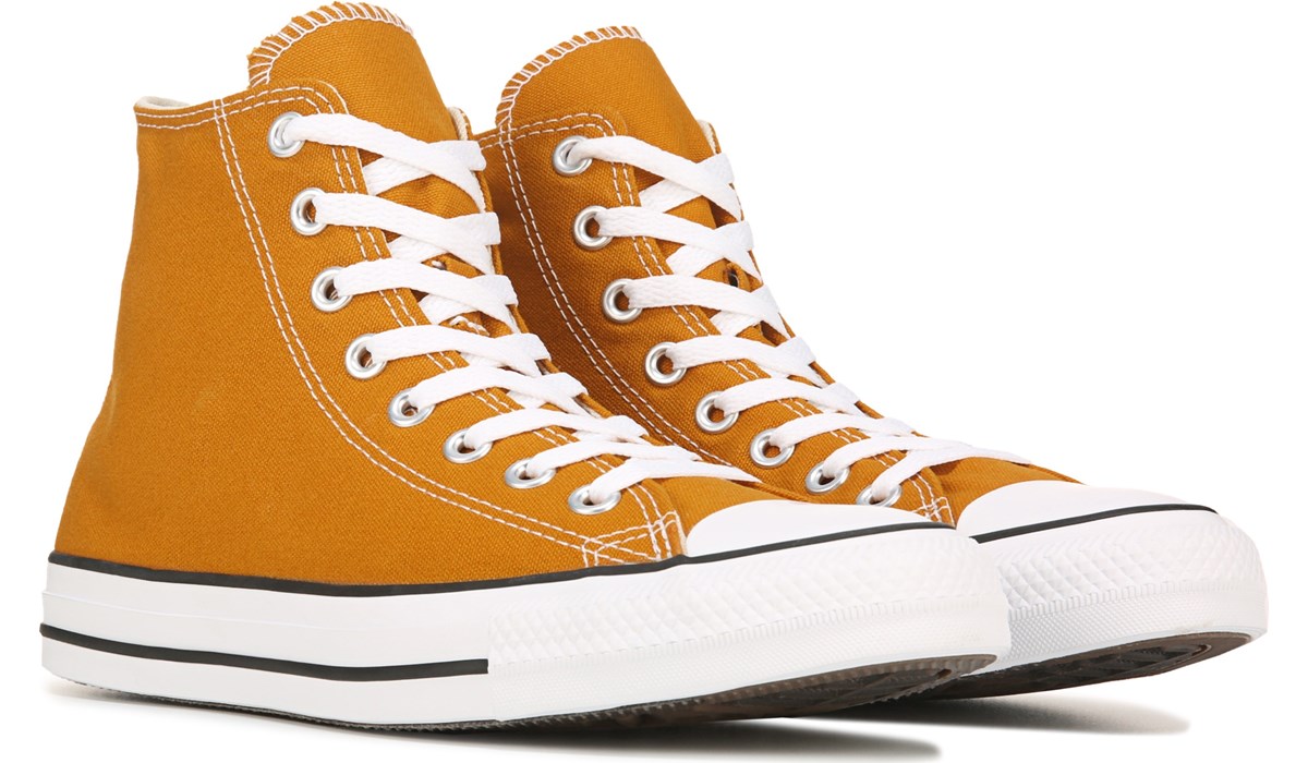 yellow converse all star high tops