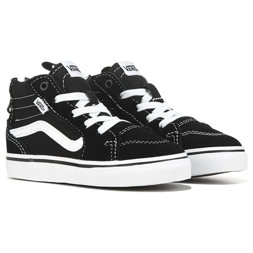 Big Kids' Sk8-Hi Casual Shoes in Black/Black Size 6.0 | Canvas/Lace/Suede by Vans