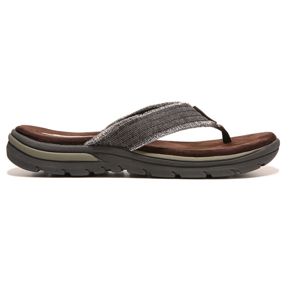 Skechers, Shoes, Skechers Mens Leather Memory Foam Comfort Flip Flop  Sandals 1