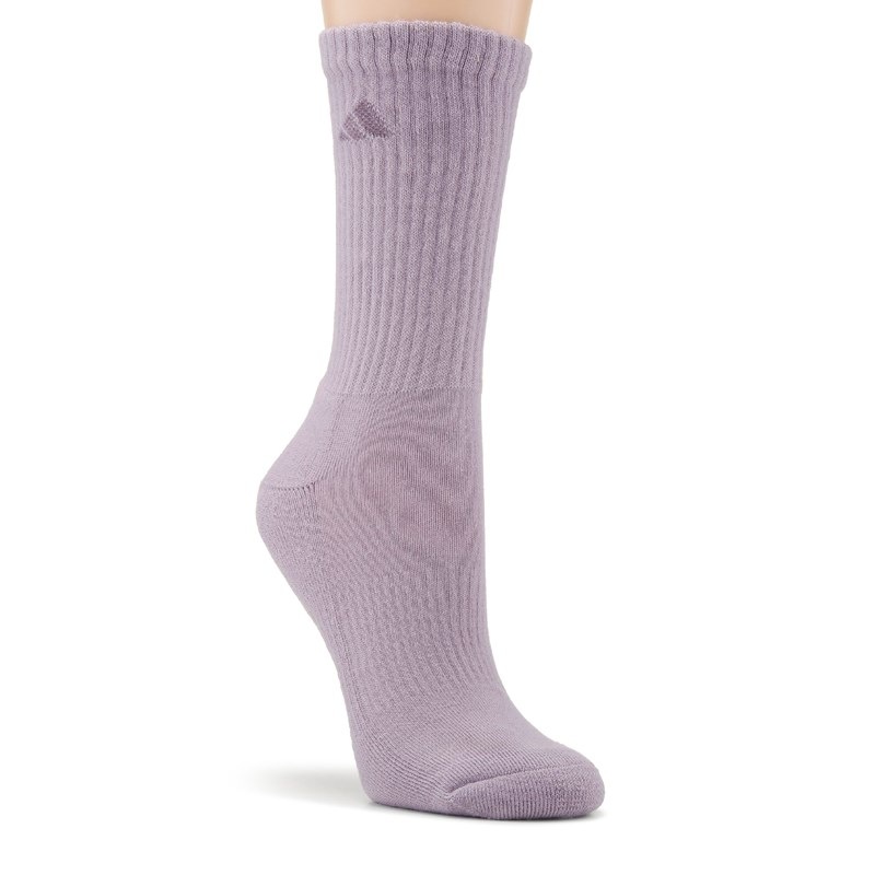 Adidas Women's Athletic Cushioned 6-Pack Crew Socks (Light Purple) - Size 0.0 OT