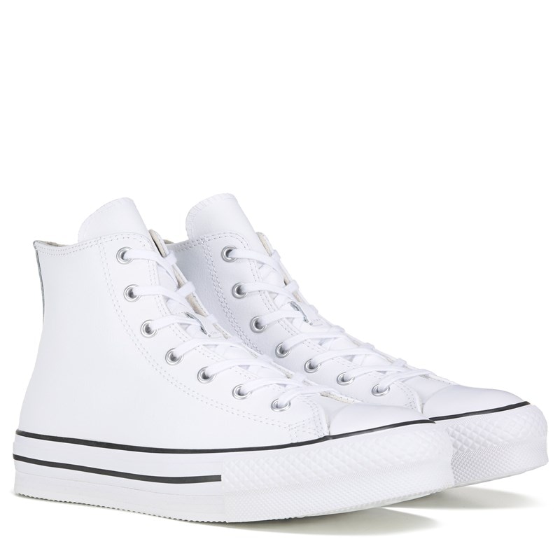 Converse Kids' Chuck Taylor All Star Lift High Top Sneaker Big Kid Shoes (White/Black Leather) - Size 2.0 M