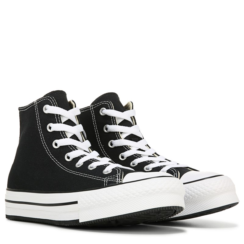 Converse Kids' Chuck Taylor All Star Lift High Top Sneaker Big Kid Shoes (Black/White) - Size 3.5 M