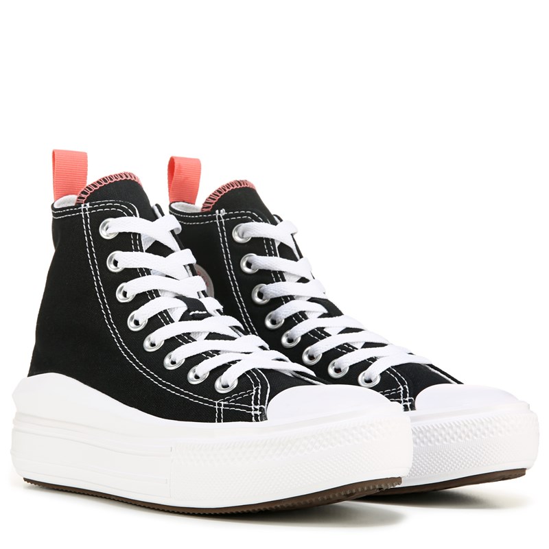 Converse Kids' Chuck Taylor All Star Move High Top Sneaker Big Kid Shoes (Black/White/Pink) - Size 3.5 M