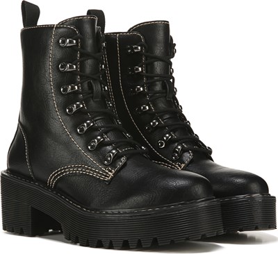 2 inch heel combat boots