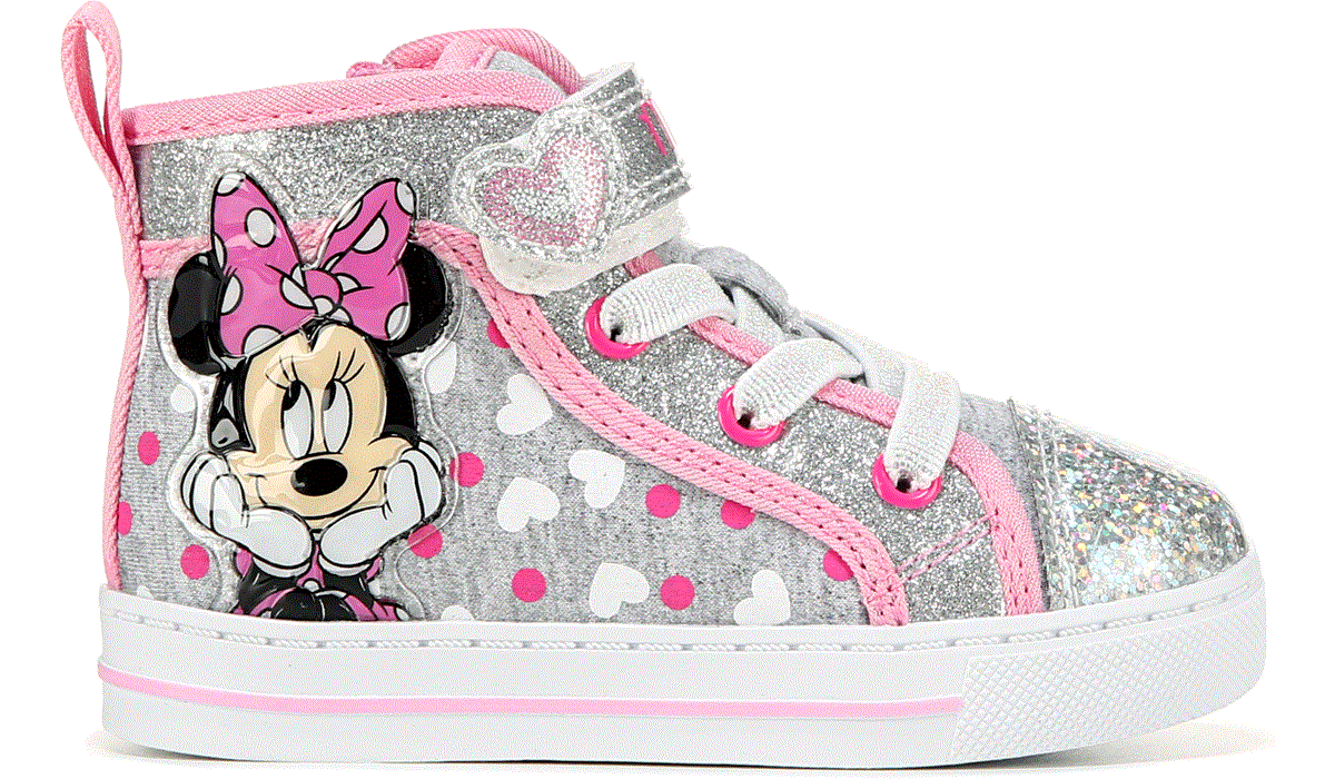 Girls Minnie Mouse Baby Toddler Sneakers Size 7 9 10 11 or 12 Soft Toe High 
