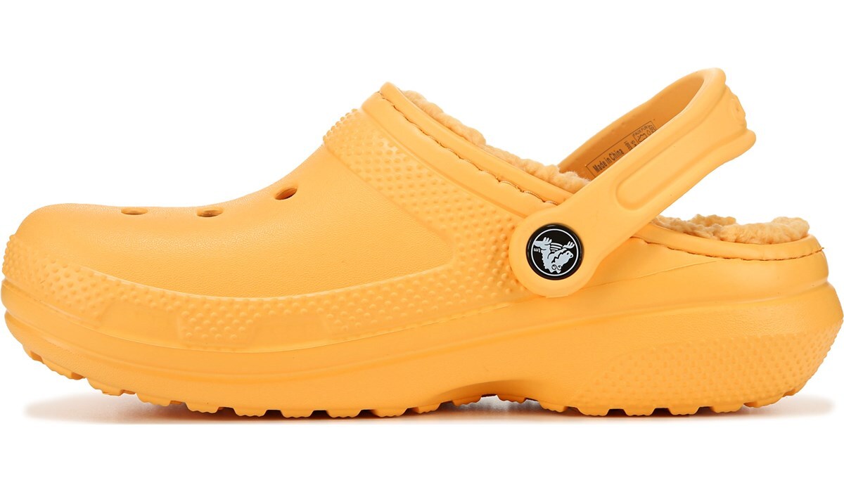 orange fur crocs