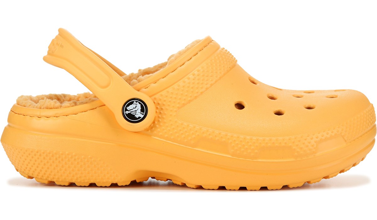 orange lined crocs