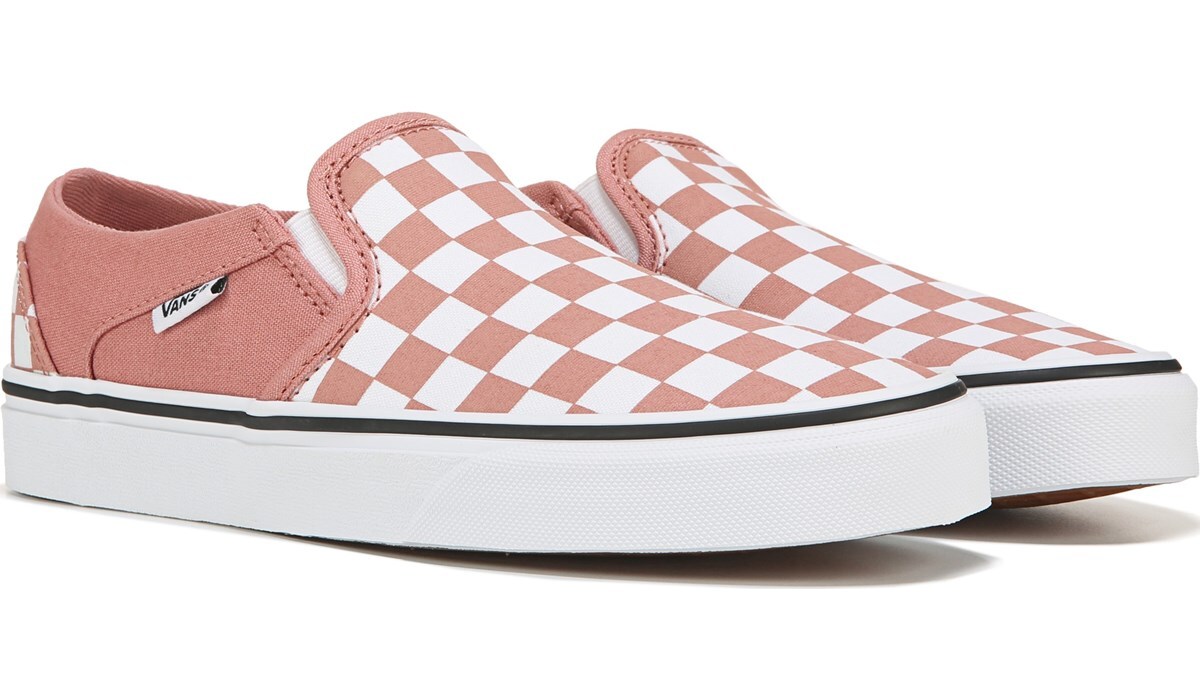 pink checkered vans womens