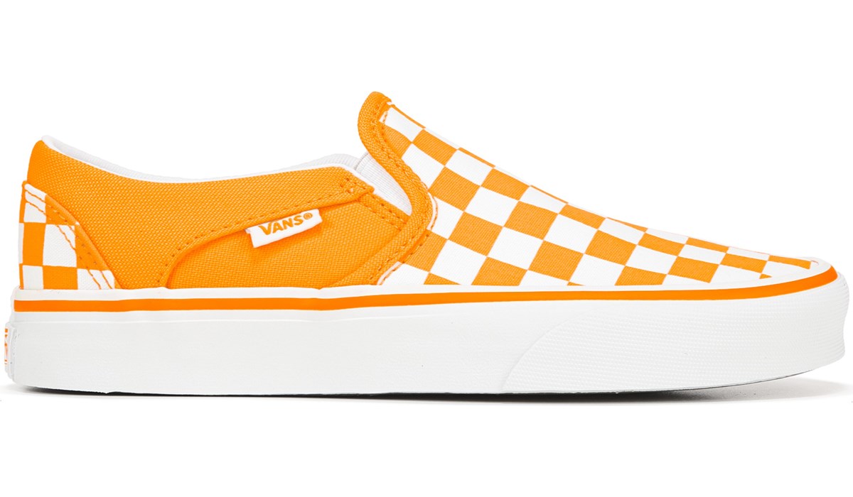 vans orange checkered shoes