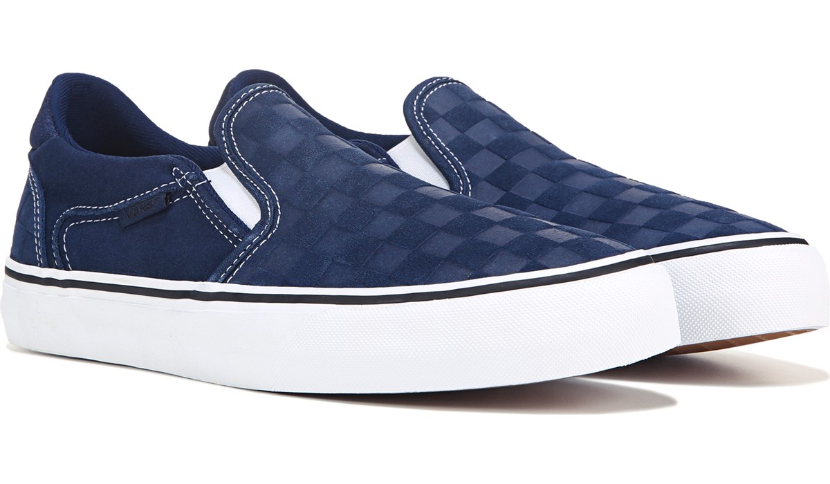 navy blue slip on tennis shoes