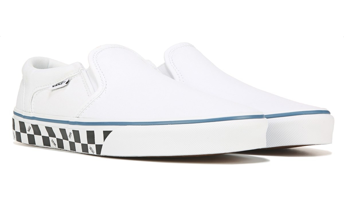 white slip on vans famous footwear