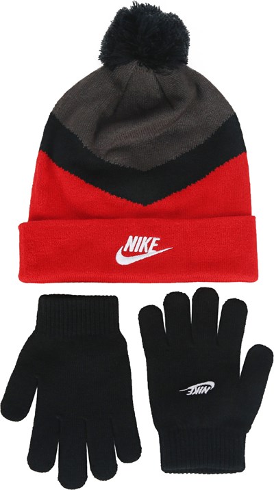 Kids' Color Block Pom Beanie Hat and Glove Set