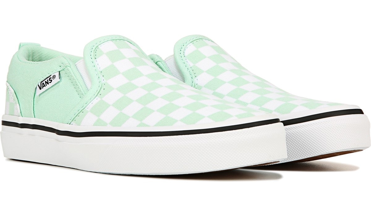 white slip on vans kids
